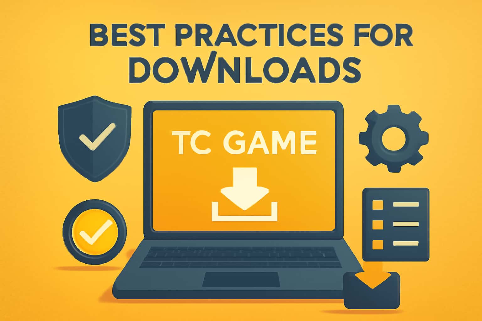 An informational graphic on best practices for downloading TC Game.