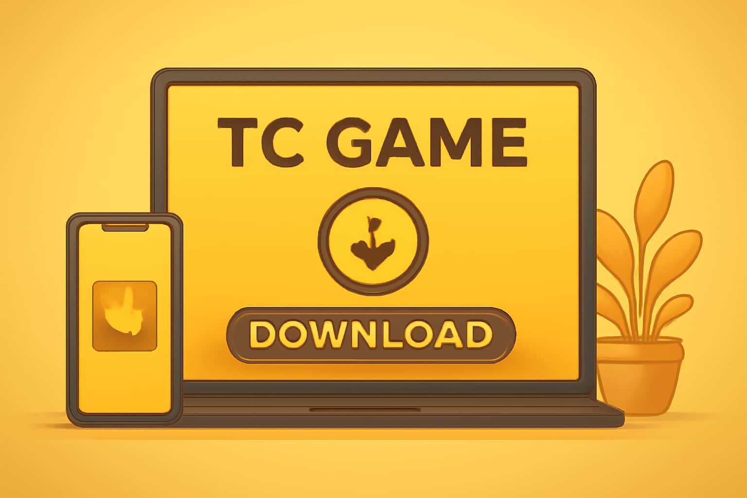 Informational scene about TC Game Download with prominent text.