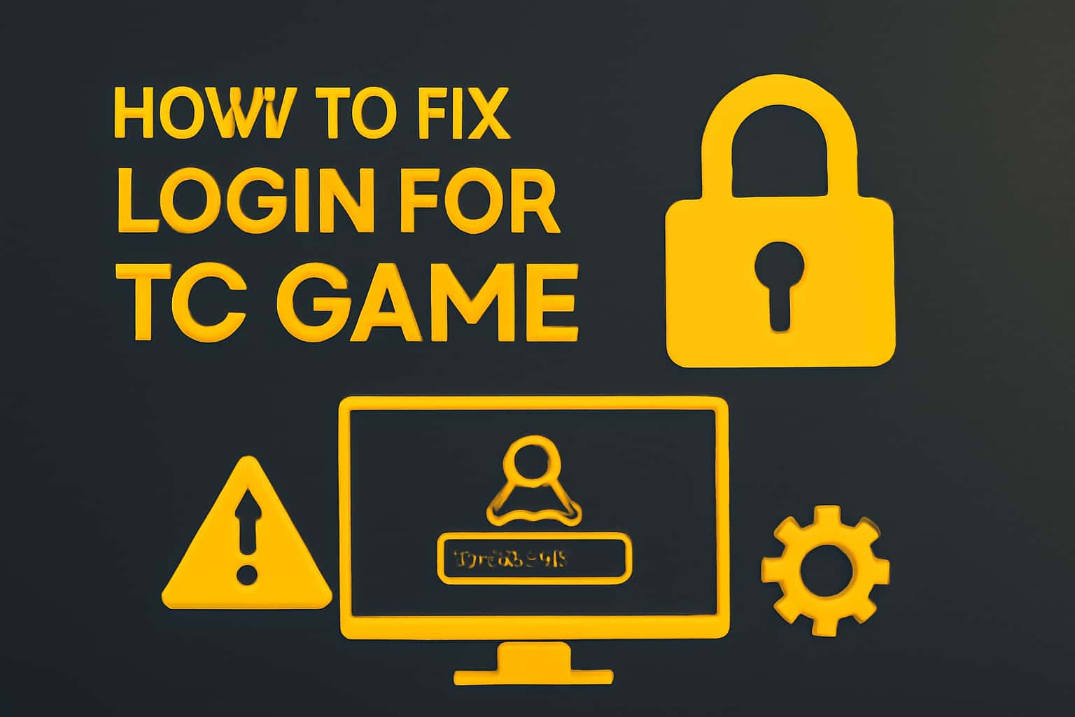 Informational scene depicting troubleshooting steps for TC Game login.