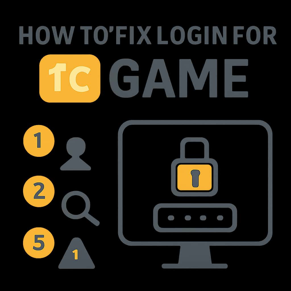 Diagram illustrating common login issues for TC Game.