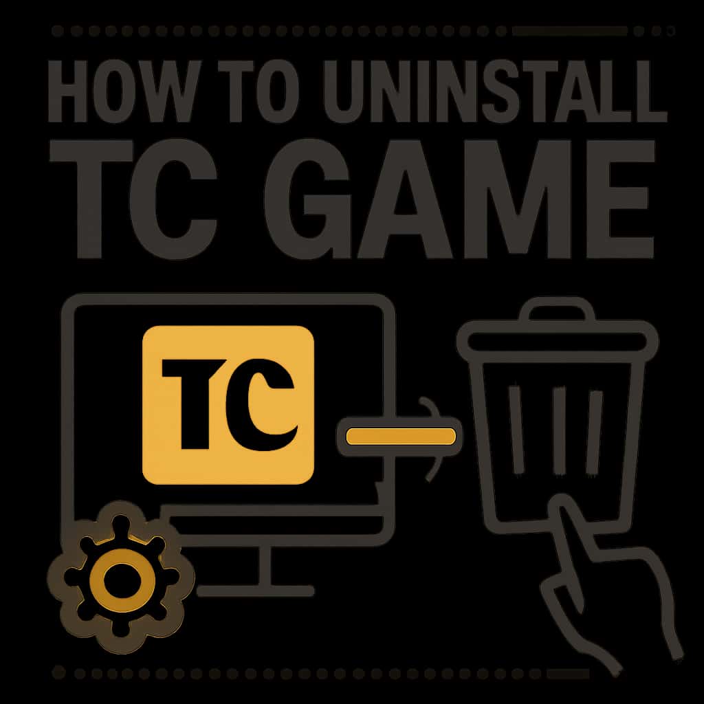 Diagram outlining steps for uninstalling TC Game.