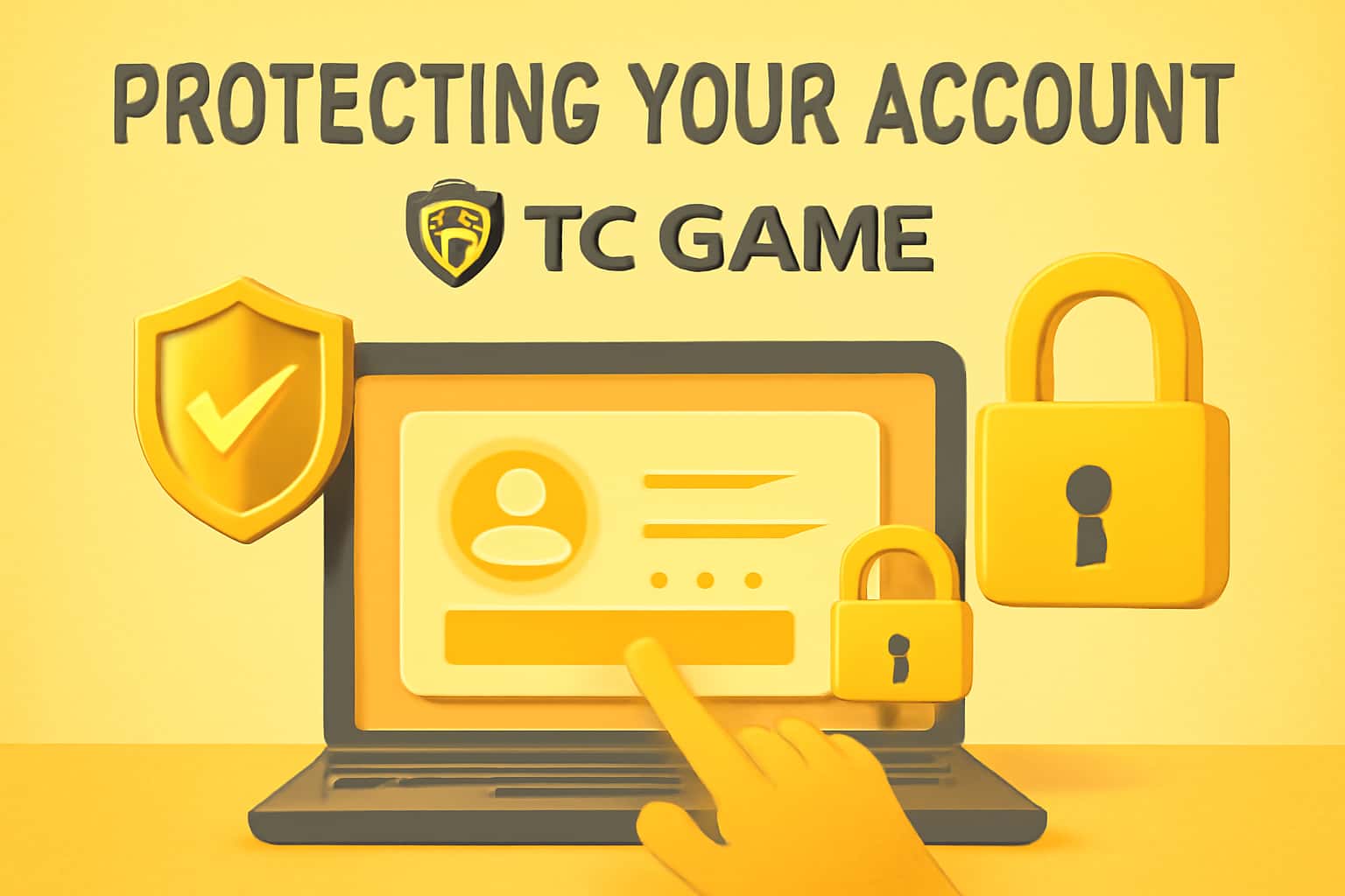 Informative scene illustrating account protection strategies for TC Game.