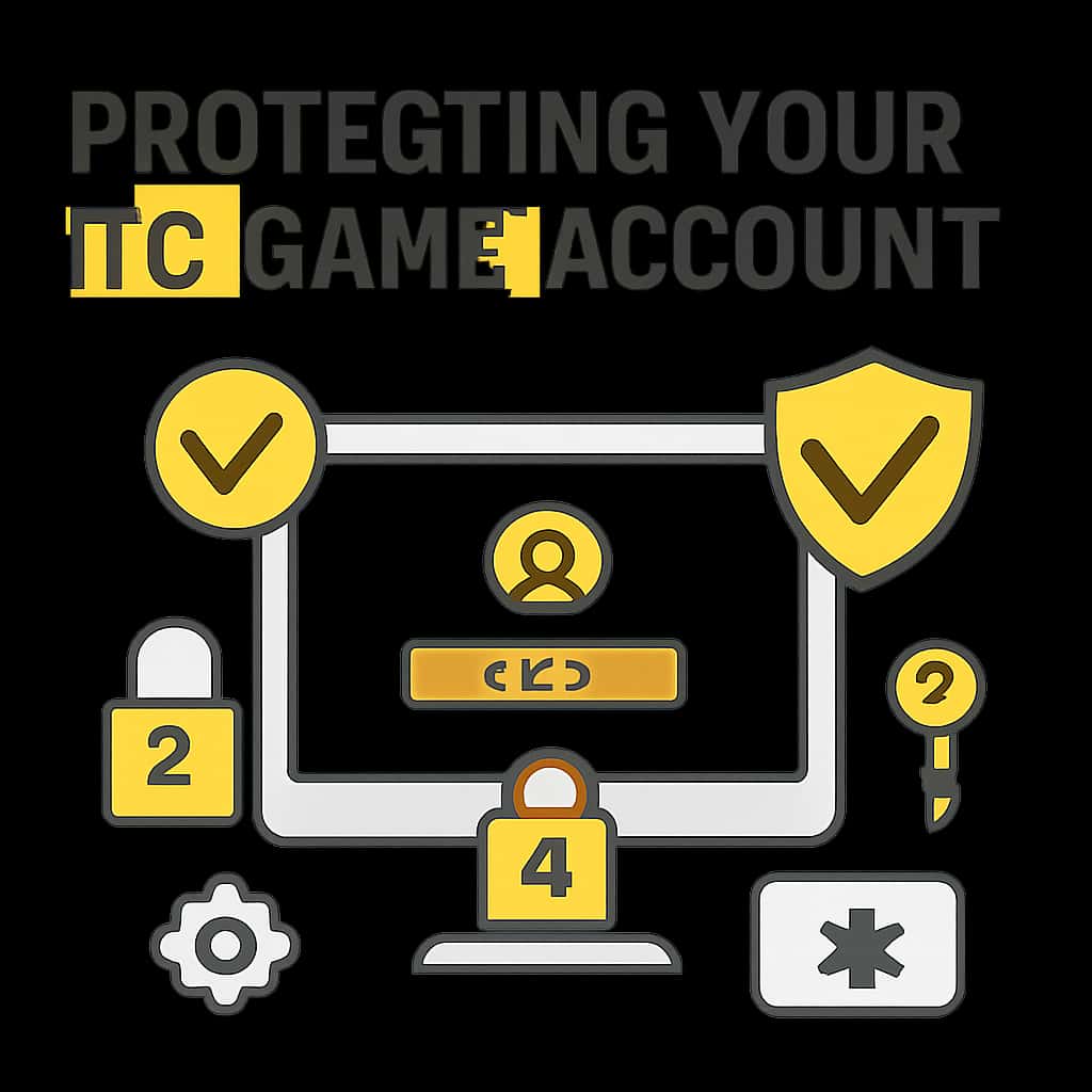 Illustration depicting the steps to secure your TC Game account.