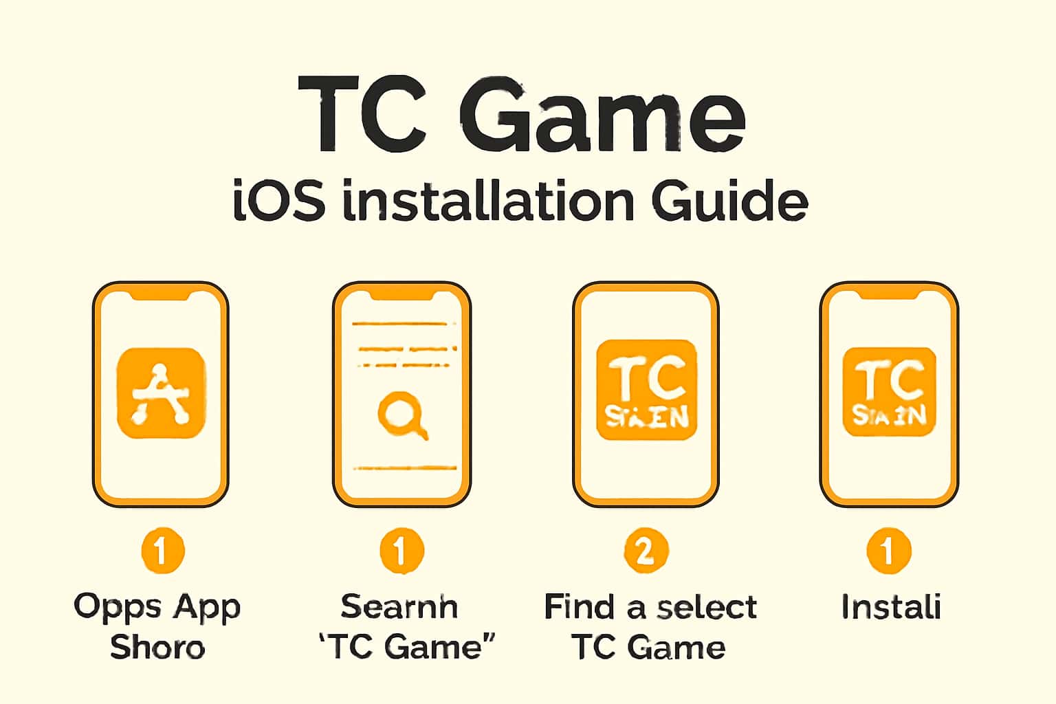 A high-tech scene displaying the TC Game iOS Installation Guide.