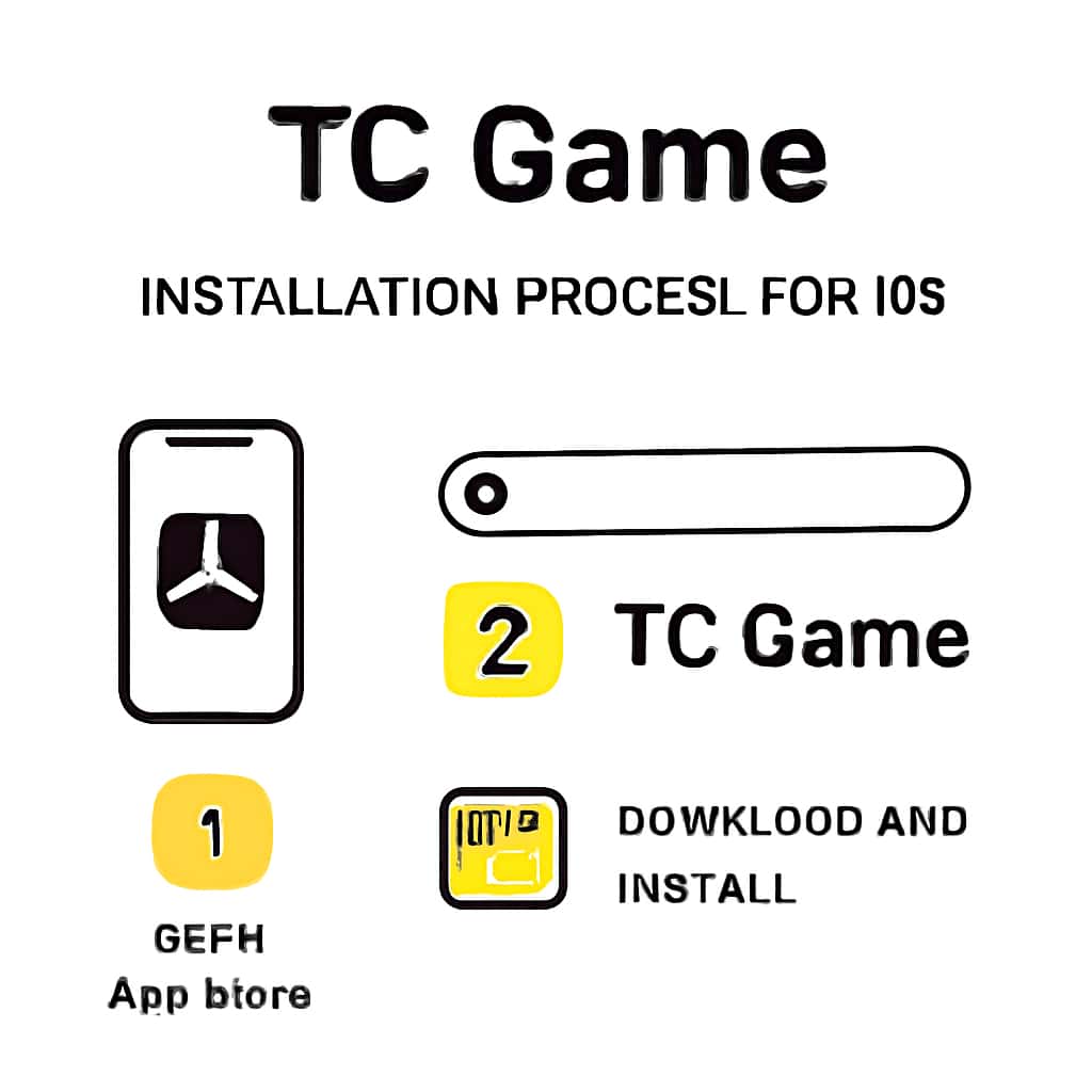 Illustration of TC Game iOS installation steps.
