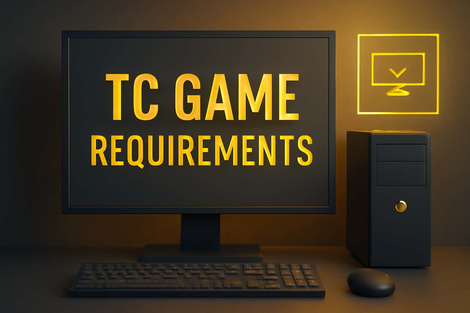 Visual representation of TC Game Requirements with informative elements.