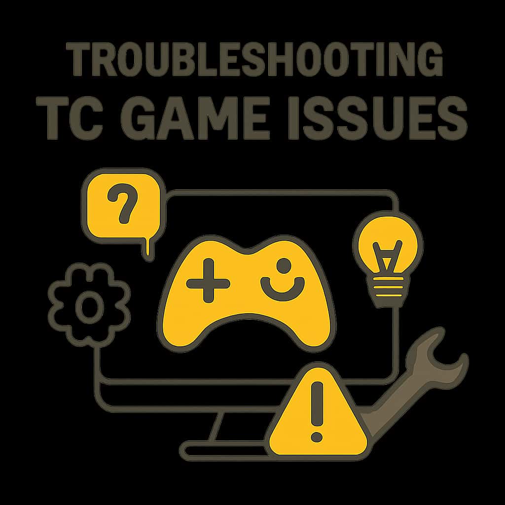 Illustration showing troubleshooting steps for TC Game.
